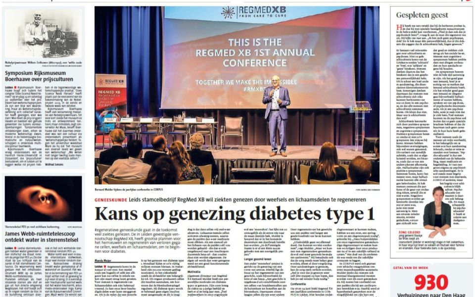 RegMed XB Showcased in Local Newspaper for Successful First Annual Conference on Regenerative Medicine in Leiden